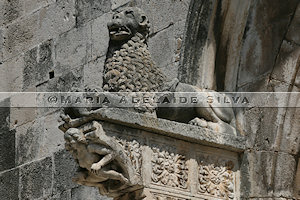 Korčula - detalhe da fachada da catedral - detail of the cathedral's façade